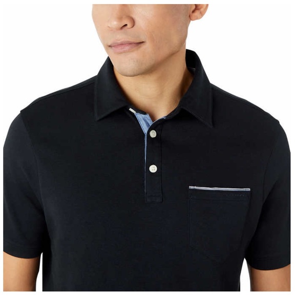 Tahari Men’s Interlock Polo, Black (Size : S, M, L) - Picture 3 of 4